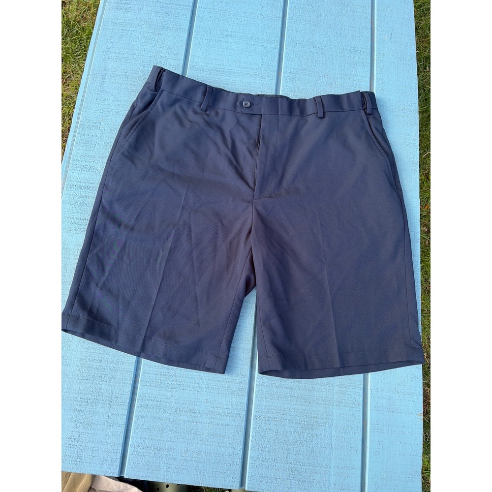 Jos A Bank Traveler Mens Navy Blue Tailored Fit Flat Front Shorts Size 38